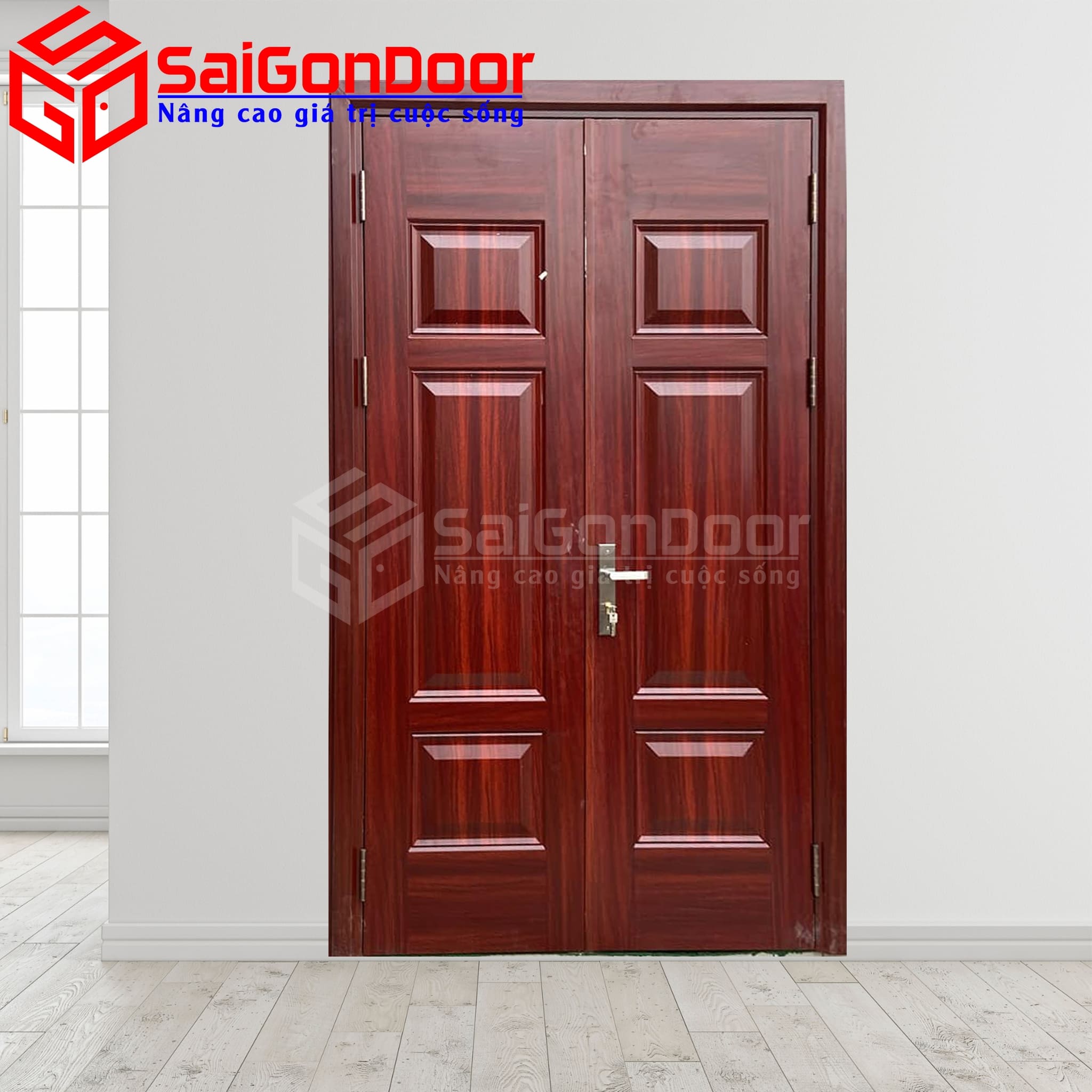 Cửa Thép Vân Gỗ SGD-KM.TVG-2CL-6