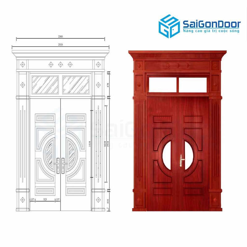 Cấu tạo cơ bản của cửa thép vân gỗ