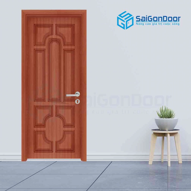 Cửa Gỗ Công Nghiệp HDF Veneer 018 teak