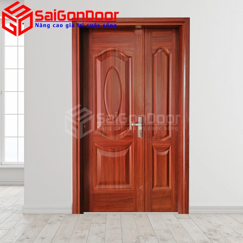 Cửa thép vân gỗ SGD-KM-TVG-2CL-14N
