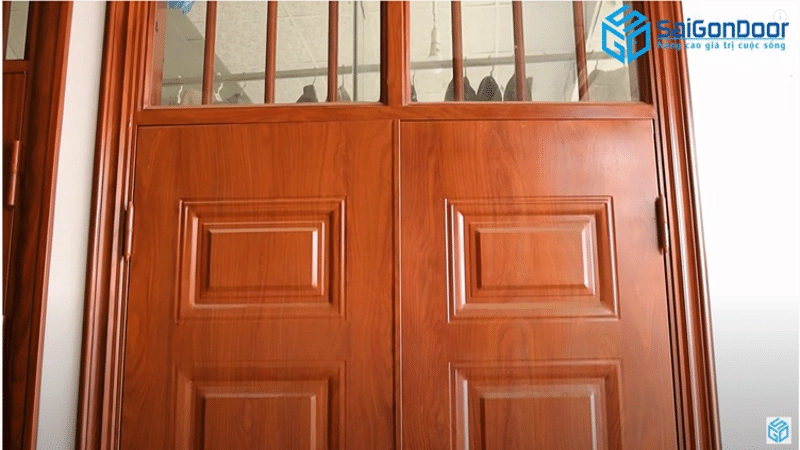 Cửa sổ thép vân gỗ chống trộm cao cấp, chất lượng
