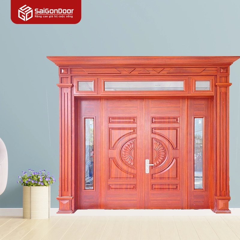 Cửa thép vân gỗ SGD-KM-TVG-4C-2