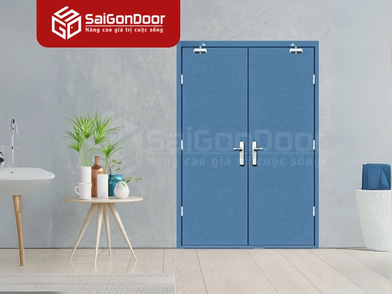 Cửa thép chống cháy EI30 2 cánh (cửa đôi)