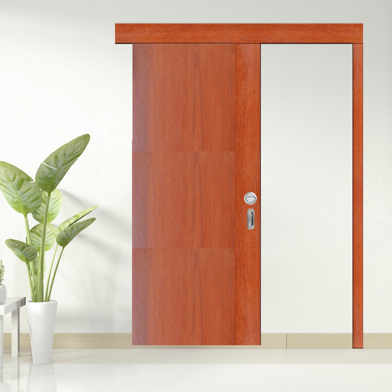CỬA GỖ CÔNG NGHIỆP MDF VENEER Cua lua truot MDF P1-4