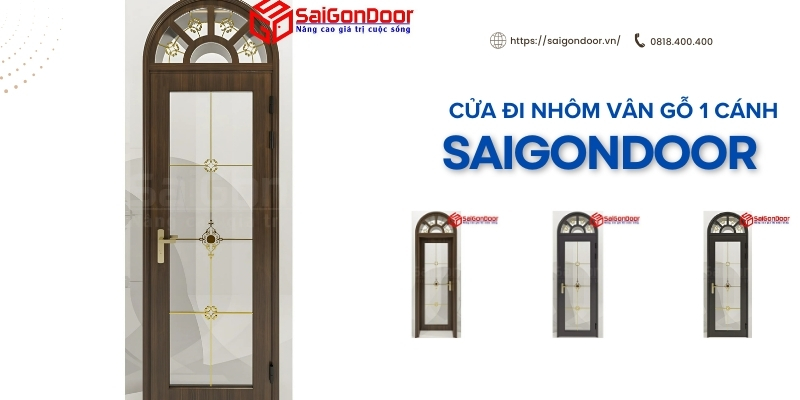 Bảng báo giá cửa đi nhôm vân gỗ 1 cánh 