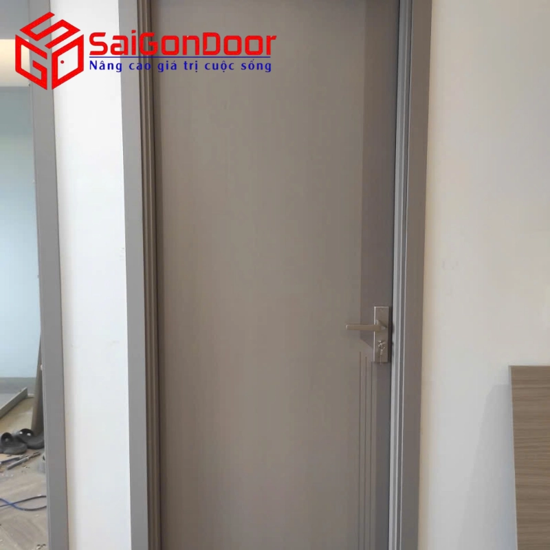 Công trình lắp đặt cửa gỗ vân gỗ cao cấp tại phường 1 Đồng Tháp