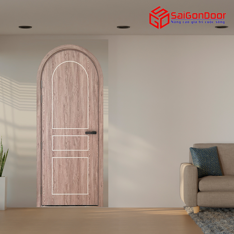 Cửa Composite Phủ Film PVC - Gỗ Sáng