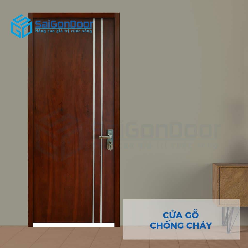 Cửa Gỗ Chống Cháy GCC Cua go chong chay MDF Veneer P1R2 Cam xe