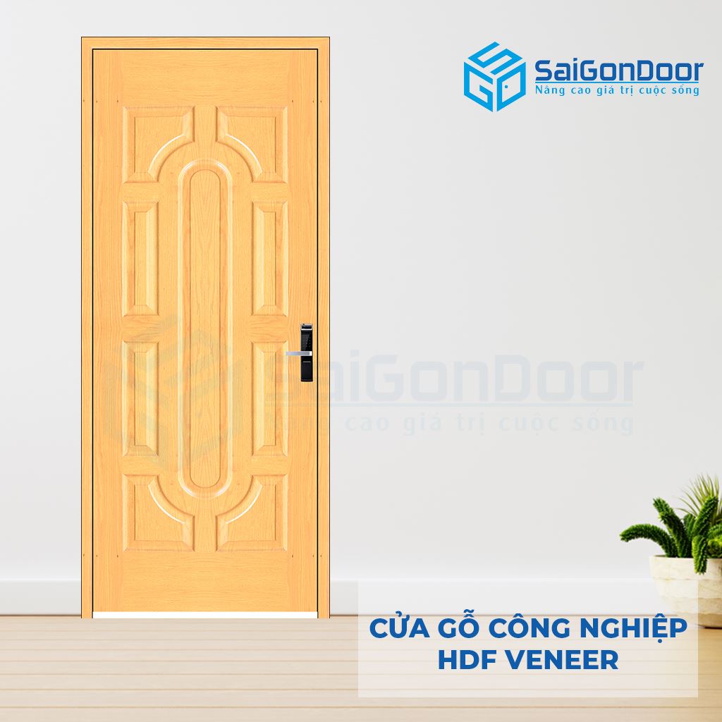 Cửa Gỗ Công Nghiệp HDF Veneer 019 soi