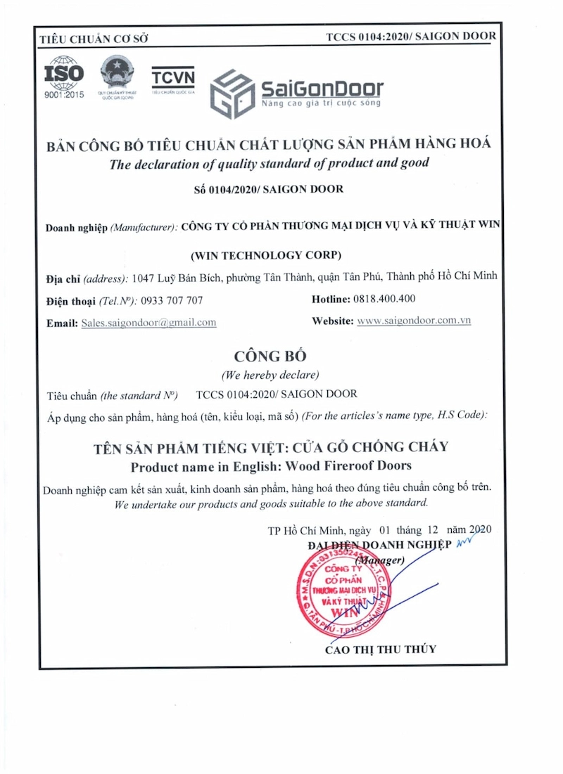 Giấy chứng nhận ISO