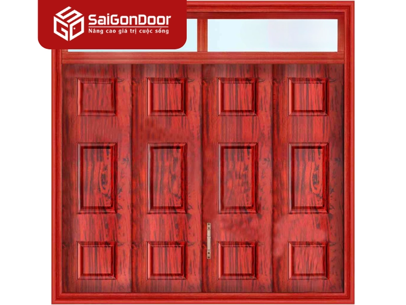 Cửa thép vân gỗ phân loại theo thiết kế