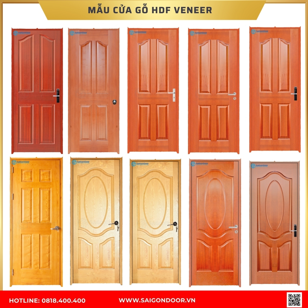 Mẫu cửa gỗ HDF Veneer được ưa chuộng