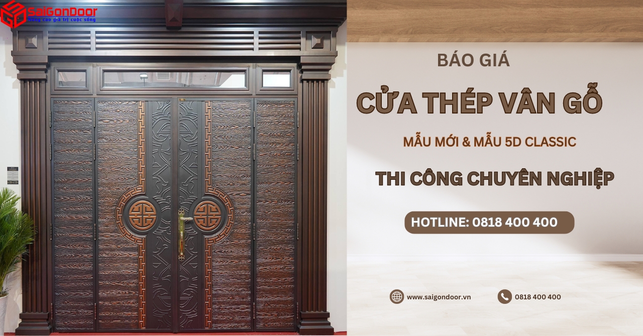 Báo Giá Cửa Thép Vân Gỗ [12/2024] “Chất Lượng & Giá Rẻ”