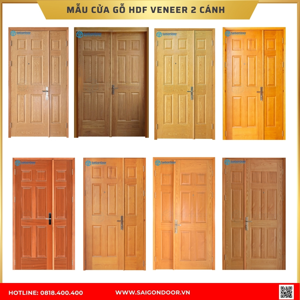 Mẫu cửa gỗ HDF Veneer được ưa chuộng