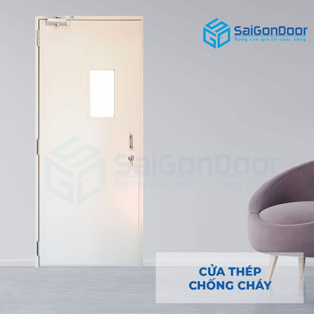 Cửa cách nhiệt thép P1G1 trắng SGD 