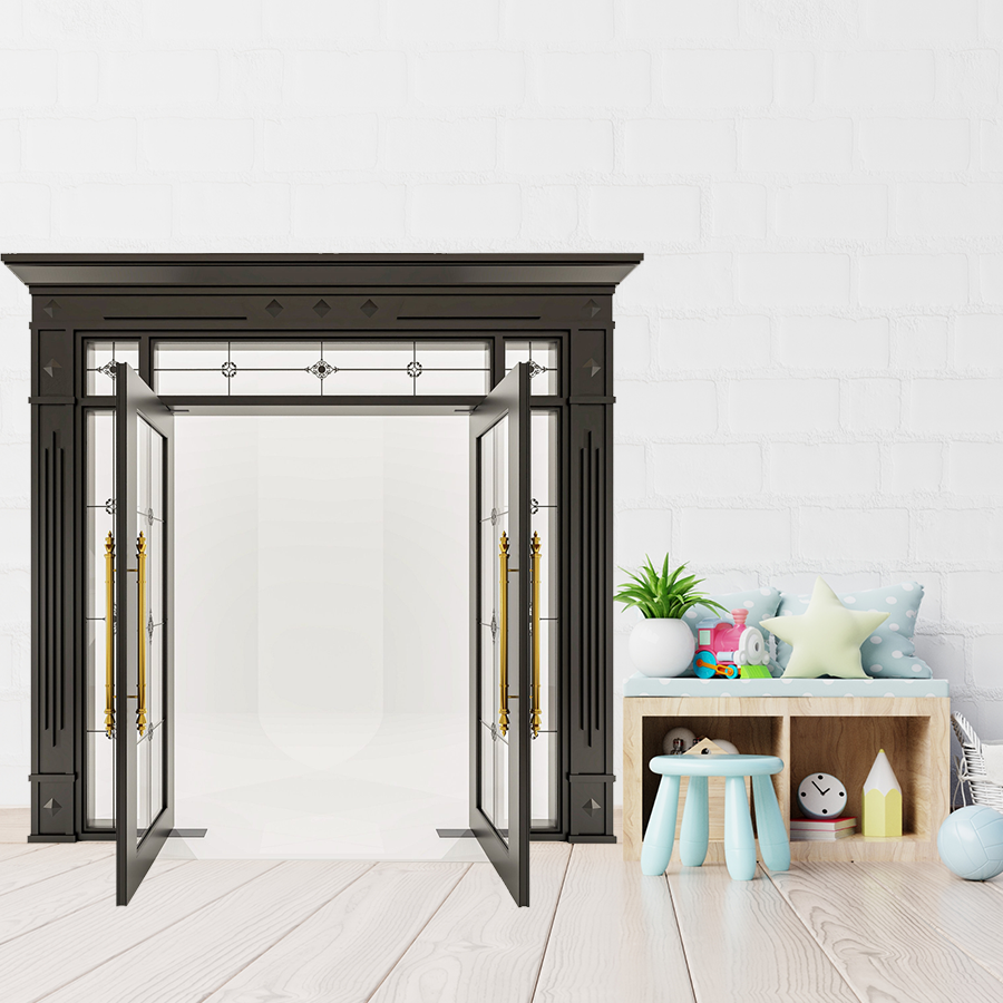 Cửa Nhôm Vân Gỗ 75