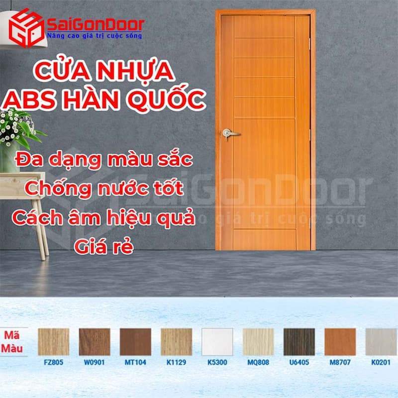 Cửa nhựa vân gỗ Hàn Quốc - Abs