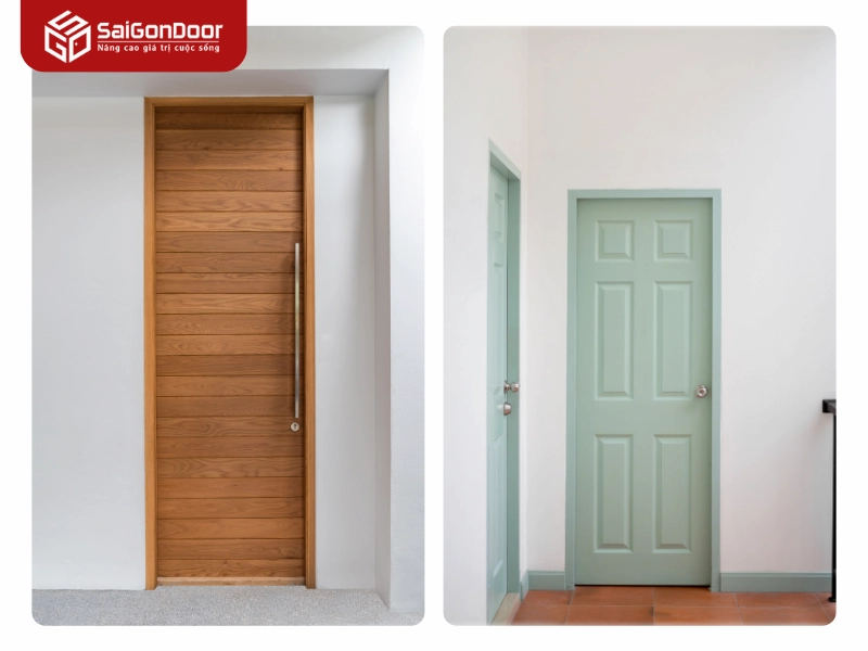 Cửa gỗ công nghiệp HDF Veneer 1B Xoan Đào