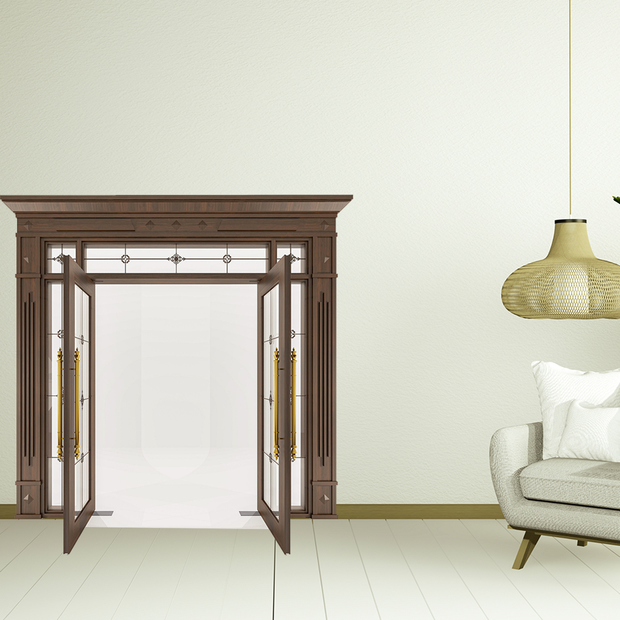 Cửa Nhôm Vân Gỗ 70