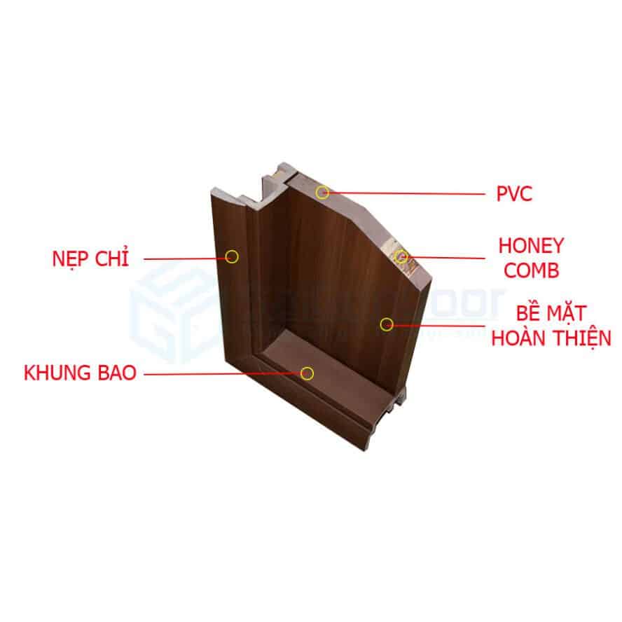 Mặt cắt mẫu góc cửa nhựa ABS Hàn Quốc