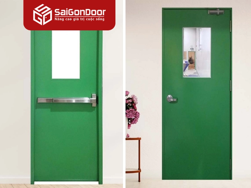 Cửa thép chống cháy EI90 là loại cửa được chế tạo từ vật liệu thép cao cấp 