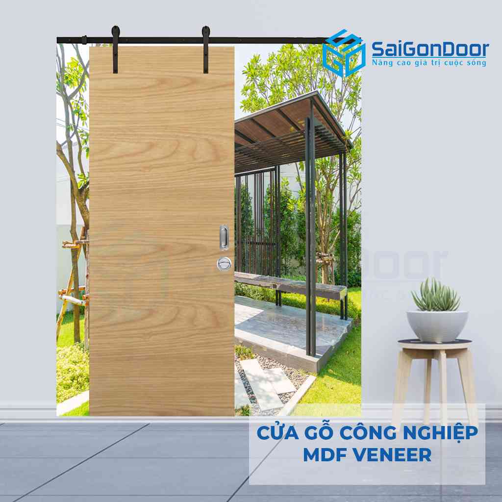 CỬA GỖ CÔNG NGHIỆP MDF VENEER lua truot treo ray