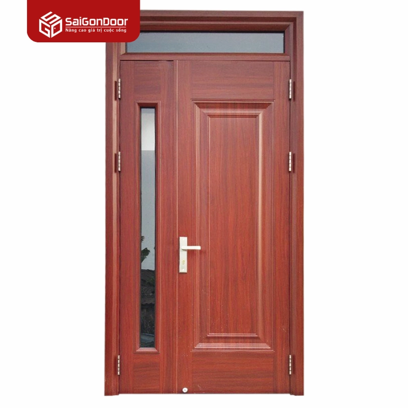 Quy trình lắp đặt cửa thép vân gỗ 2 cánh lệch