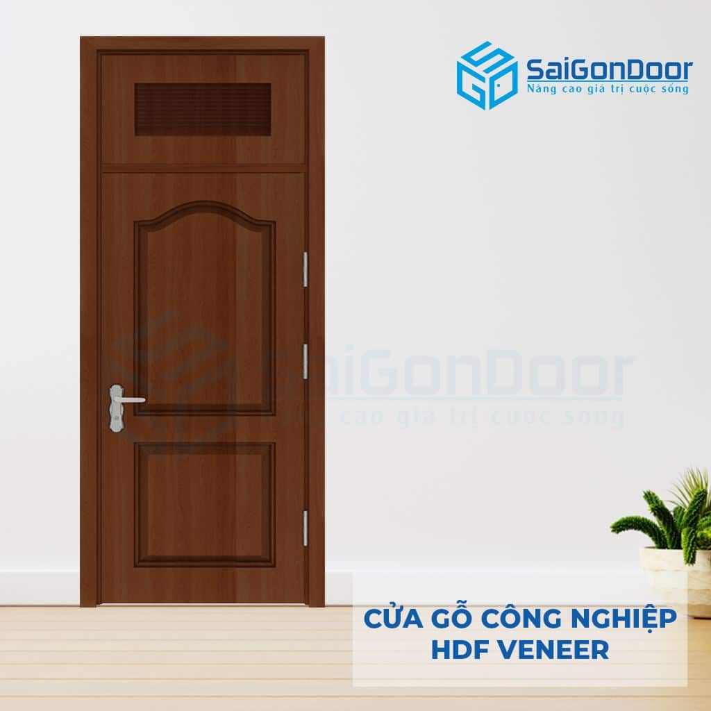 Cửa Gỗ Công Nghiệp HDF Veneer SGD 2A walnut (1)