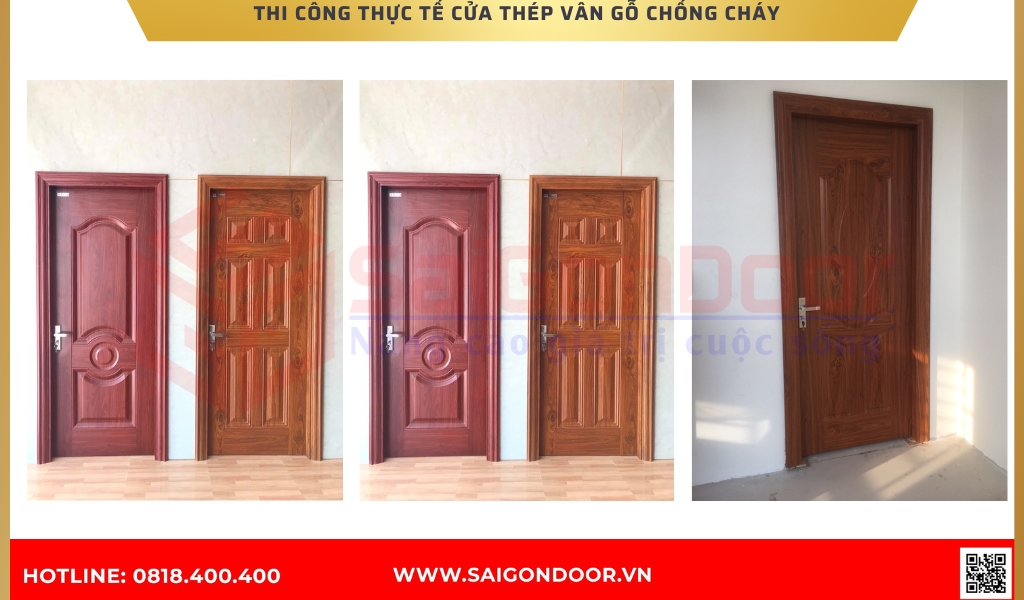 Hình ảnh thi công thực tế cửa thép chống cháy