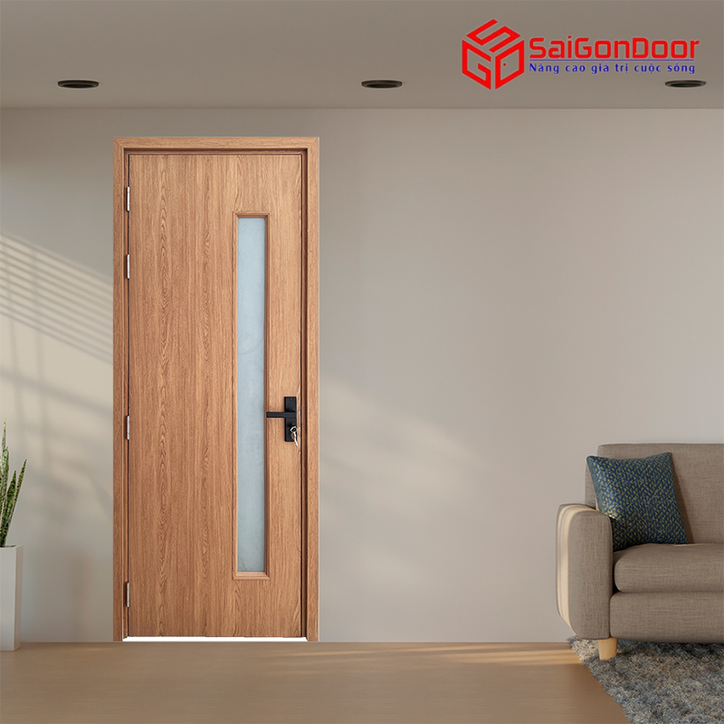 Cửa Composite Phủ Film PVC Màu Gỗ Tự Nhiên