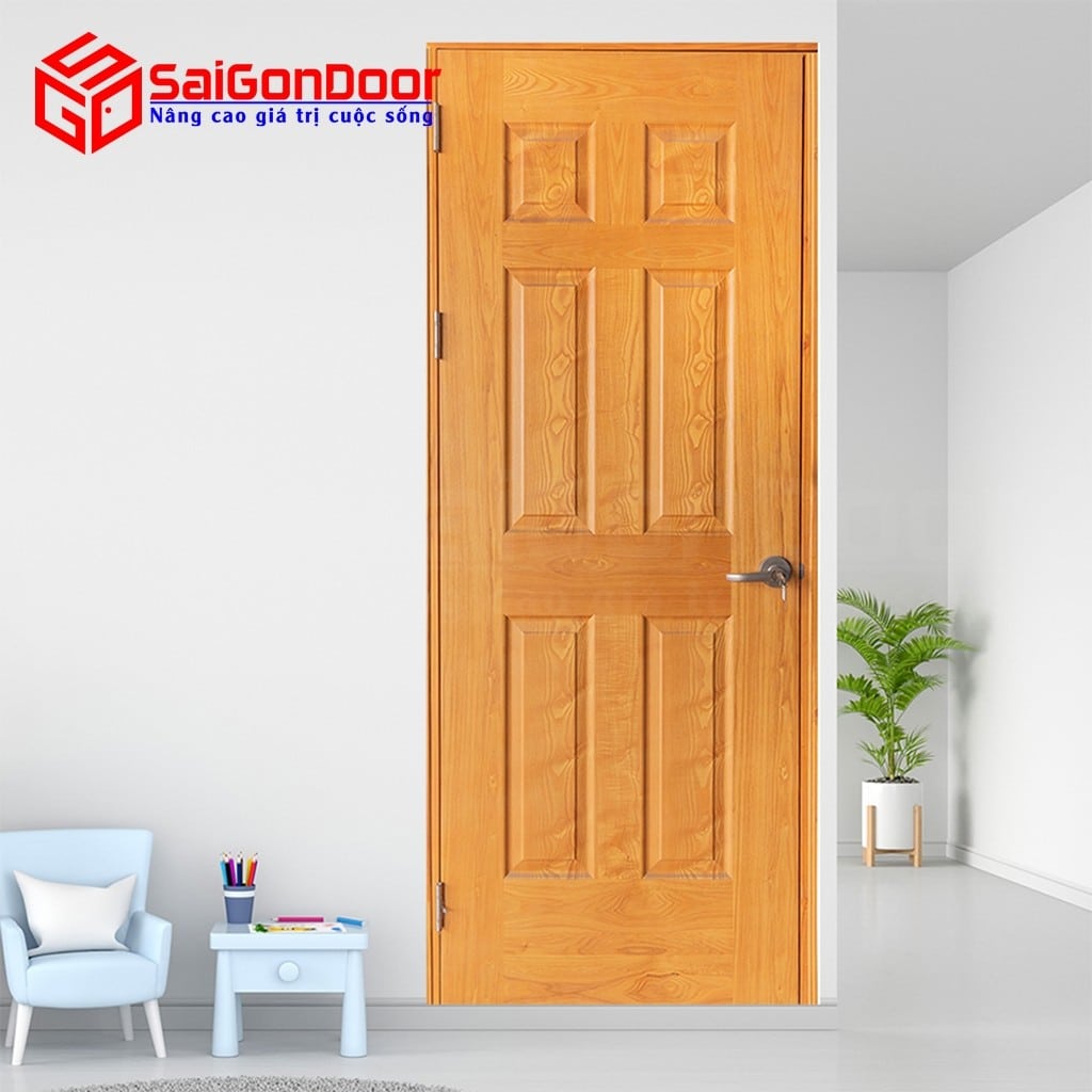 Cửa gỗ công nghiệp HDF Veneer 6A-Sồi 1