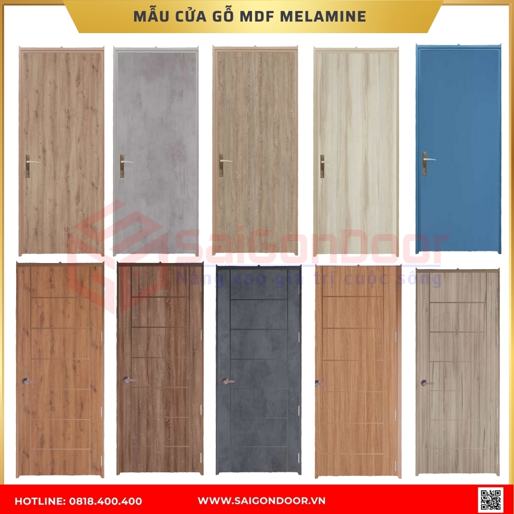 Mẫu cửa MDF Melamine được ưa chuộng