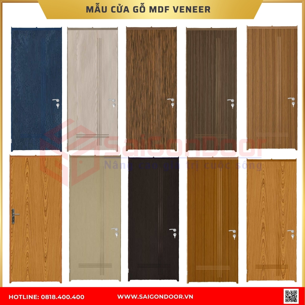 Mẫu cửa gỗ MDF Veneer được ưa chuộng