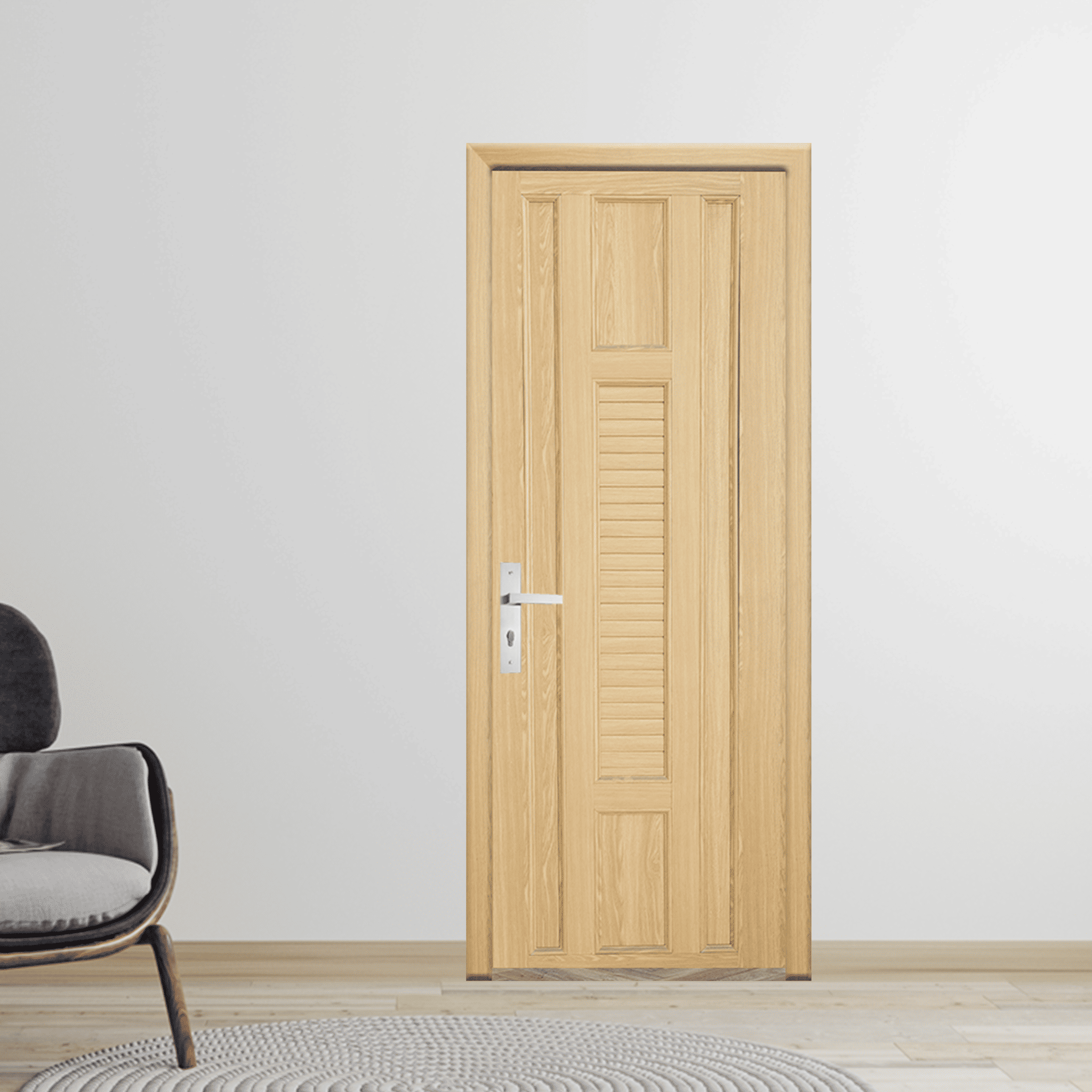 Cửa nhựa gỗ ghép thanh cao cấp NG-O21