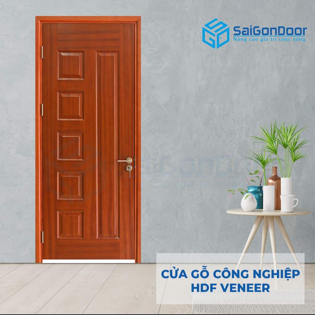 Cửa Gỗ Công Nghiệp HDF Veneer 6B xoan dao