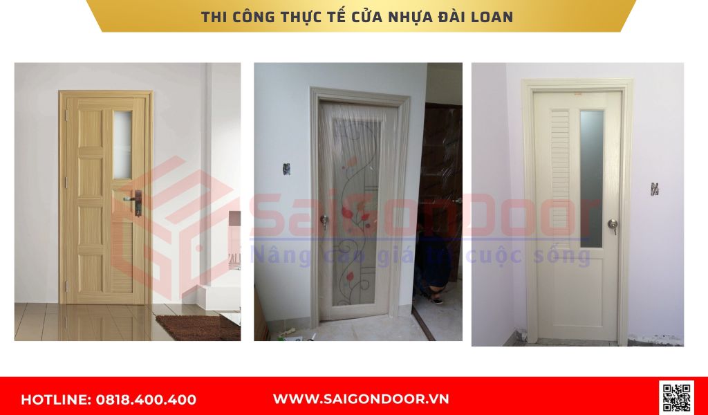 Hình ảnh thi công thực tế cửa nhựa Đài Loan