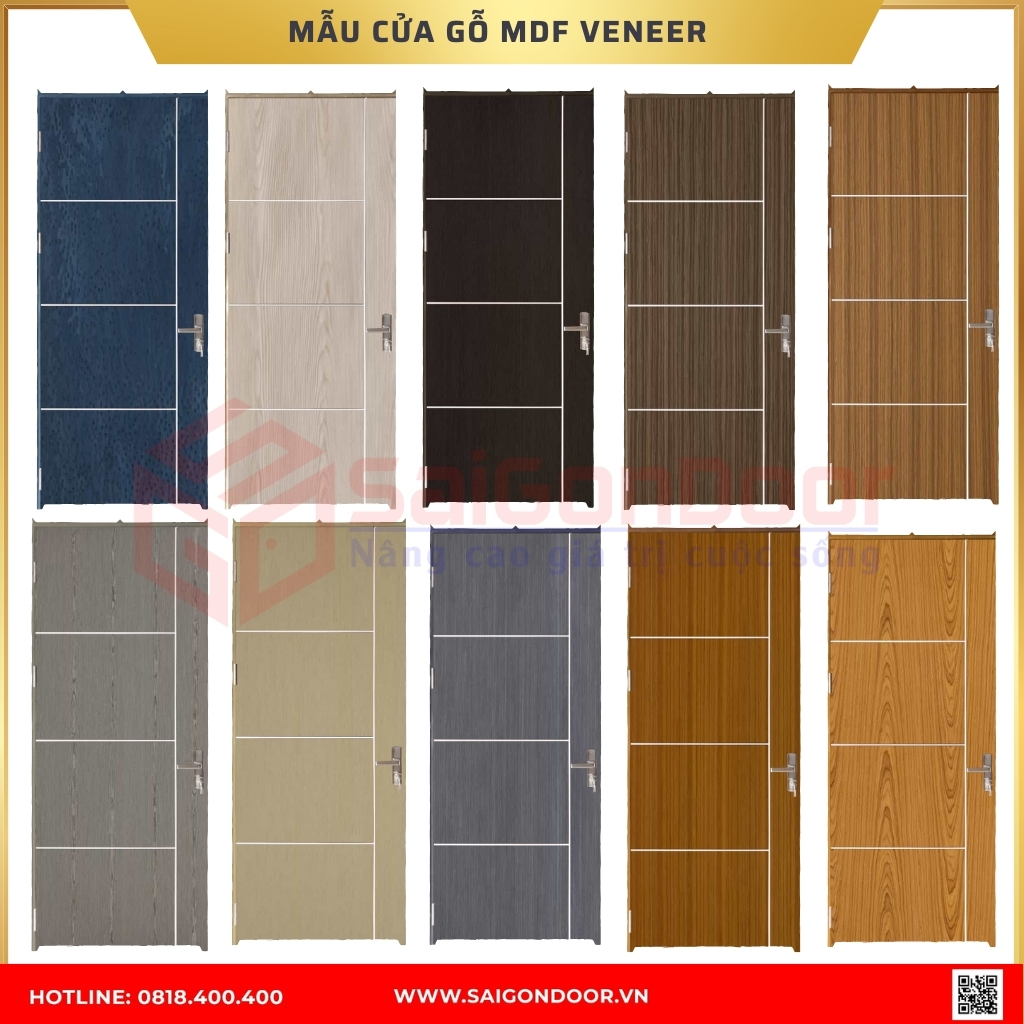 Mẫu cửa gỗ MDF Veneer được ưa chuộng