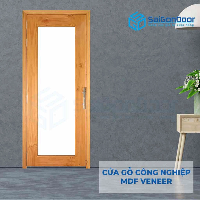 Cửa gỗ công nghiệp MDF VENEER o kinh