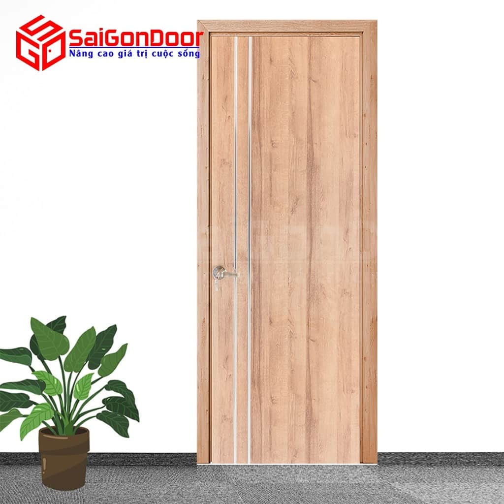 Cửa gỗ công nghiệp MDF Melamine P1R2 Inox