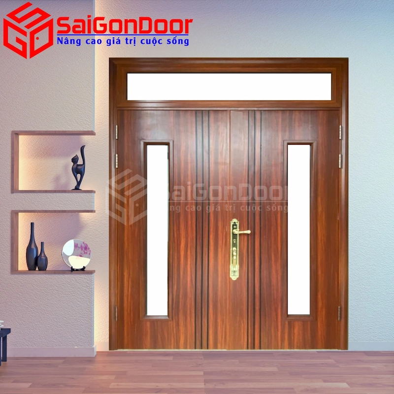 Cửa thép vân gỗ SGD-KM-TVG-2C-3