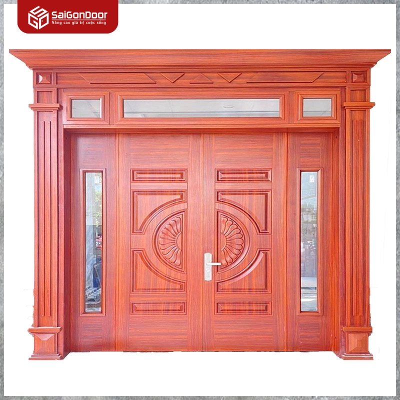 Cửa thép vân gỗ biệt thự / Luxury