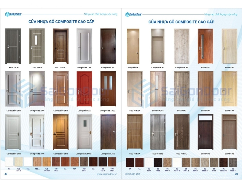 Của nhựa nhà tắm Composite đẹp 