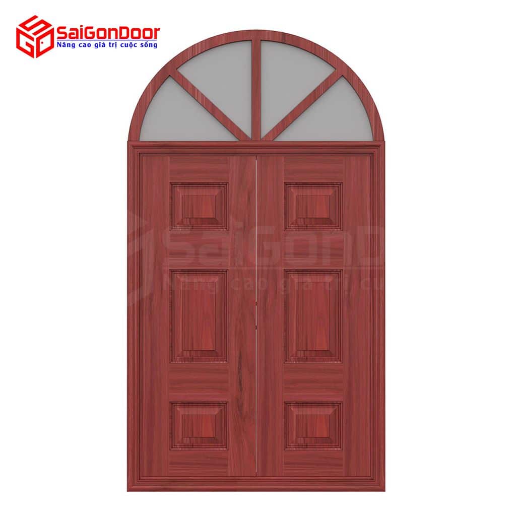 Vaulted wood grain steel door TVGVom-SGD-5