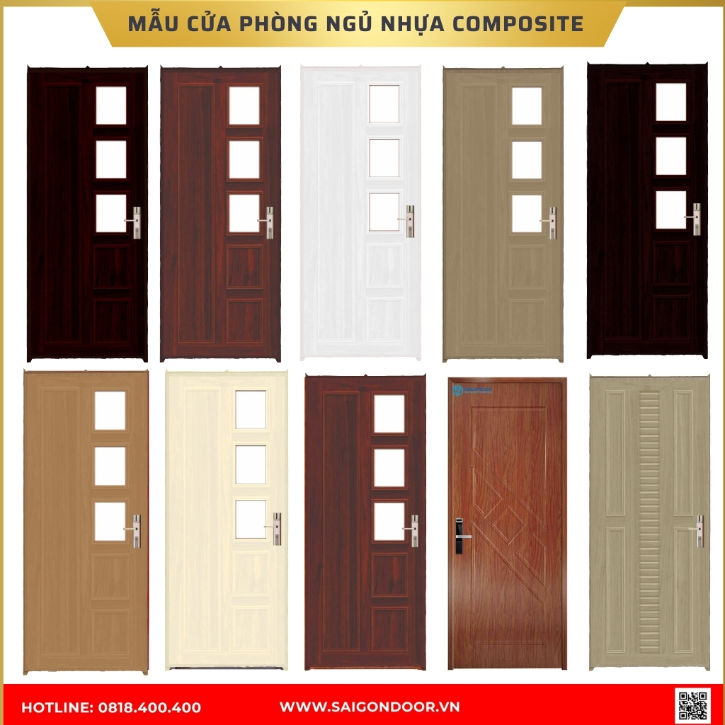 Mẫu cửa phòng ngủ nhựa composite được ưa chuộng