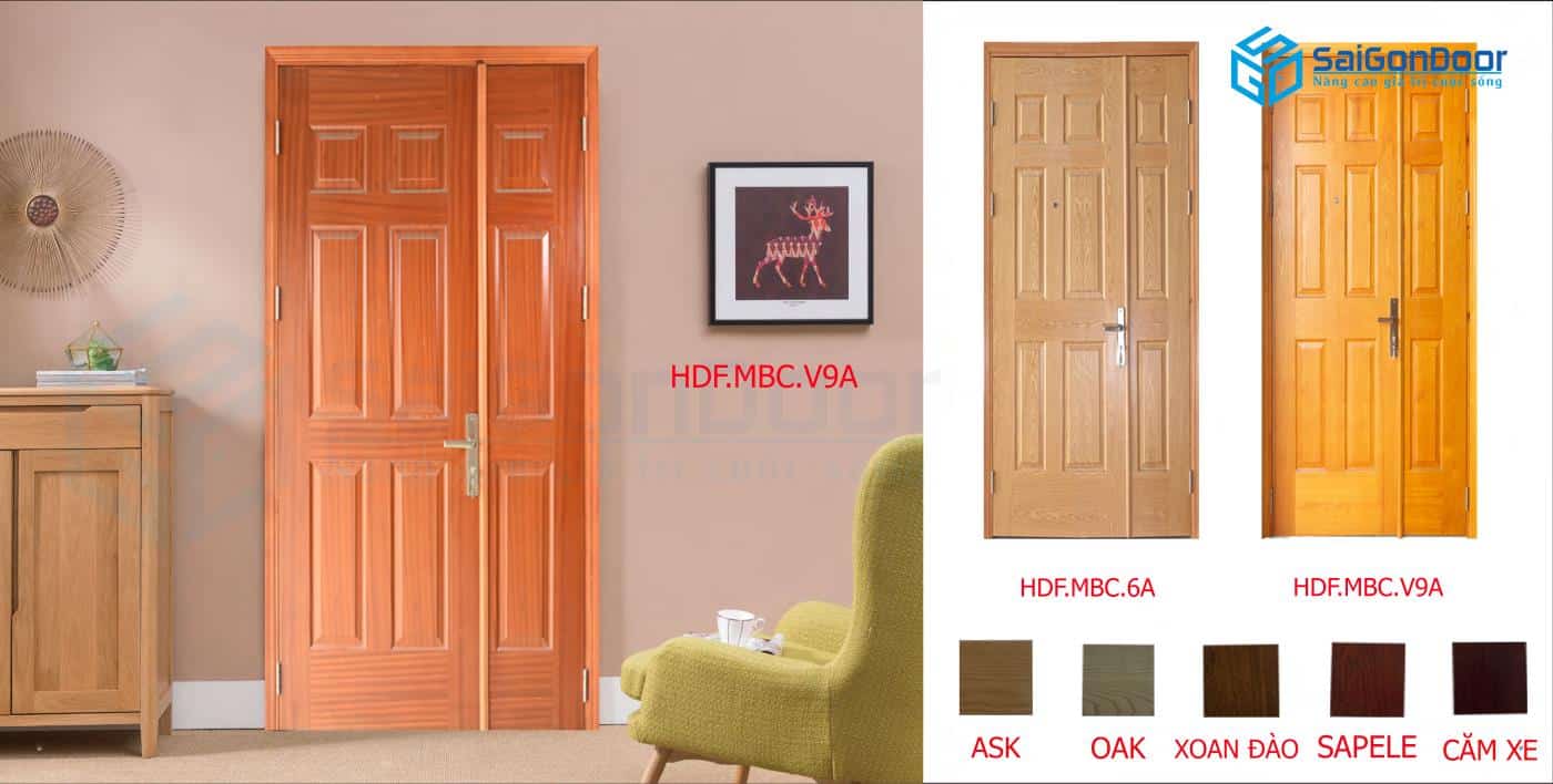 Cửa gỗ công nghiệp HDF Veneer tại SaiGonDoor