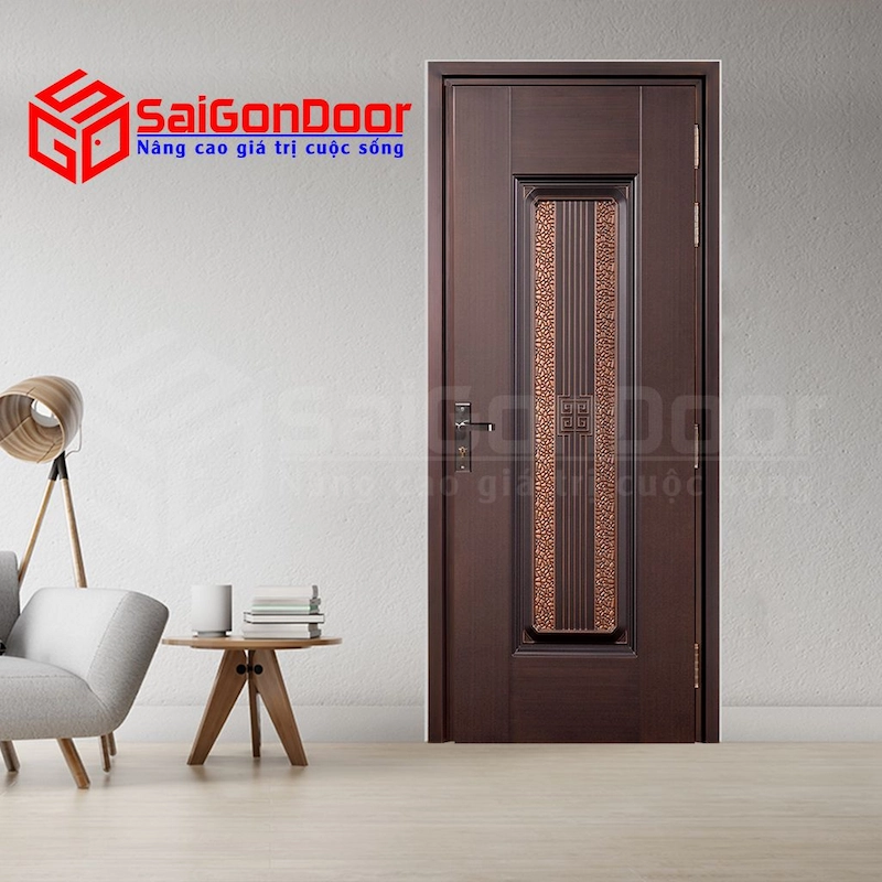 Mẫu cửa thép vân gỗ 5D Classic tại Saigondoor
