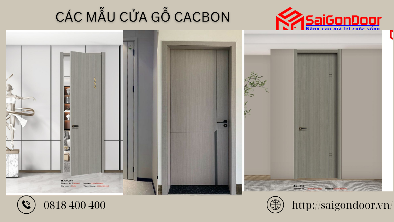 Cửa gỗ carbon đa dạng mẫu mã, phù hợp nhiều không gian