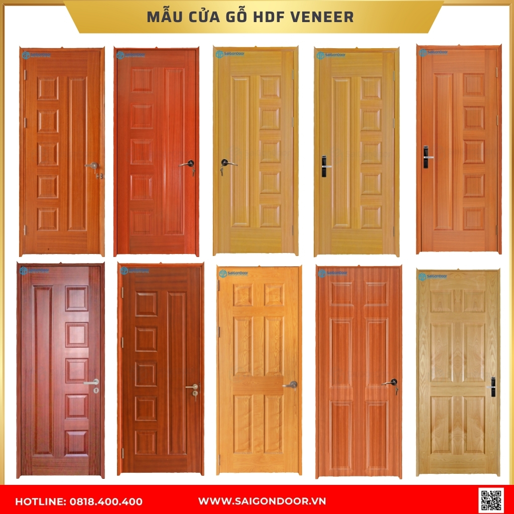 Mẫu cửa gỗ HDF Veneer được ưa chuộng