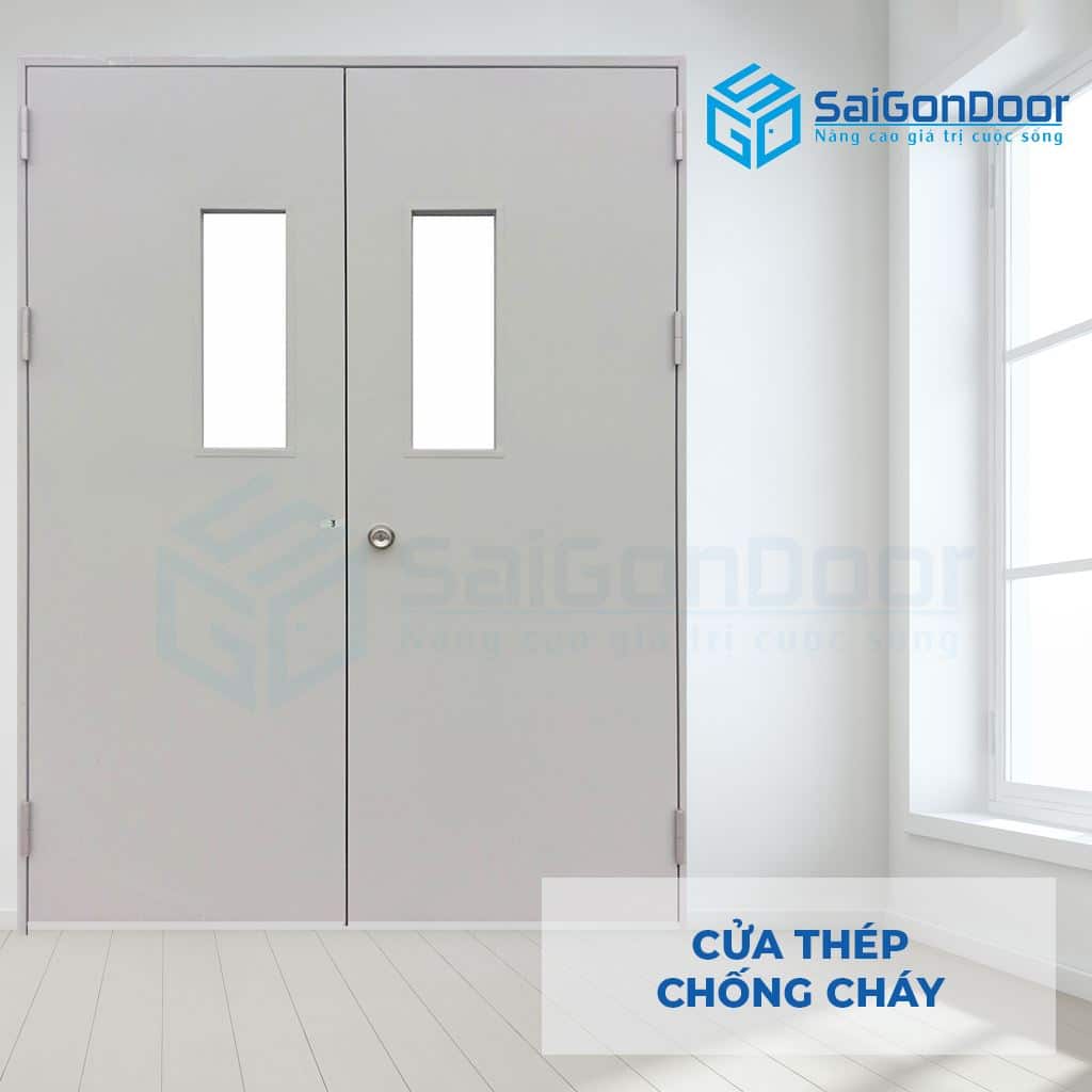 Cửa Thép Chống Cháy TCC Cua thep chong chay 2PG2 khoa coc