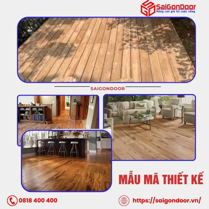 Sàn gỗ tự nhiên mẫu mã đa dạng phù hợp với mọi không gian nội thất khác nhau